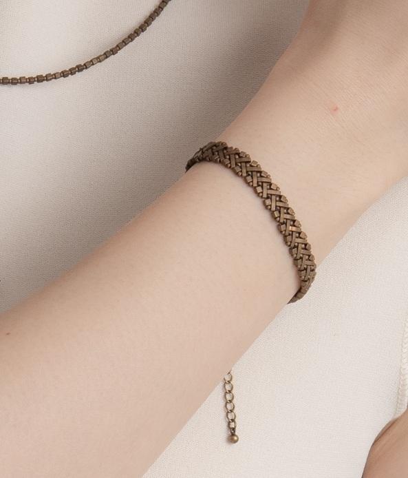 ブロンズスクエアビーズブレスレットTypeA（兆し004-BLT）兆しシリーズ